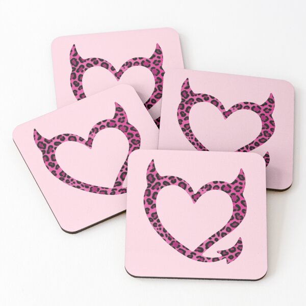Item preview, bgc devil heart pink cheetah designed and sold by trinketgal.