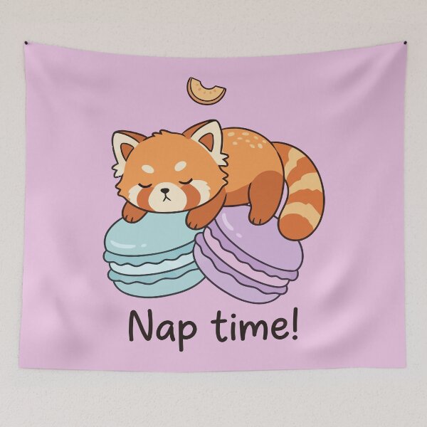 Item preview, Cute Red Panda Nap Time Macaron Sweet Dessert designed and sold by Amir Faysal.