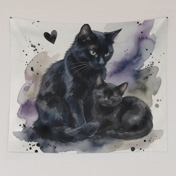 Item preview, Certified Cat Dad Black Cats Watercolor Art designed and sold by Pioneer Spirit Market.