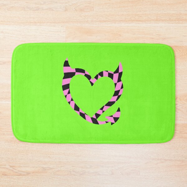Item preview, bgc devil heart pink and black checkered designed and sold by trinketgal.