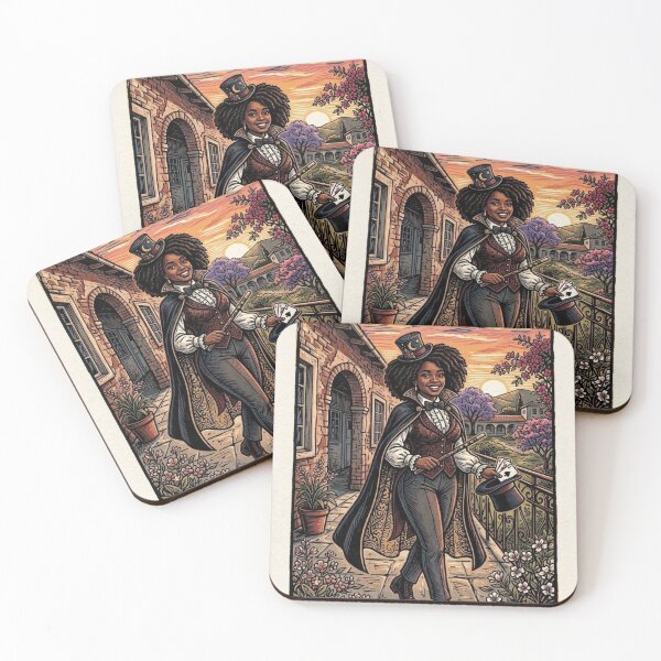 Item preview, AFRICAN ILLUSIONIST VINTAGE MAGIC STYLE ENGRAVED LINOCUT SUNSET designed and sold by Curiosiart.