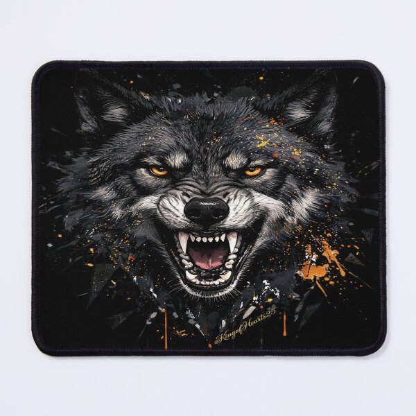Item preview, Aggressive Wolf Ink Splatter Grunge Art designed and sold by KingofHearts25.