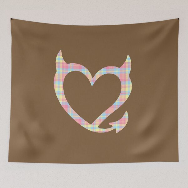 Item preview, bgc devil heart pastel plaid designed and sold by trinketgal.