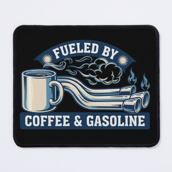 Item preview, Fueled by Coffee and Gasoline – Exhaust Pipes Edition Vintage Retro Car designed and sold by T-ShirtArtTom.