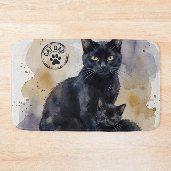Aperçu de l'œuvre Certified Cat Dad Black Cats Watercolor Art créée et vendue par Pioneer Spirit Market.