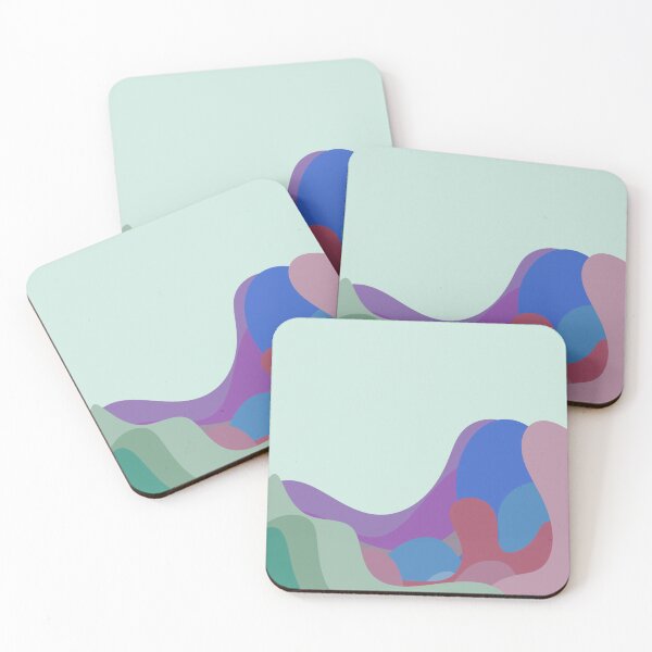 Item preview, Colorful Wavy Blobs Shapes Stickers Prints Posters Wall Art Magnet Home Coffee Cup Decoration TShirt Stationary Notebook Magnet Hat Kitchen Work School Office Redbubble Shop designed and sold by Saritas Boutique Shop.