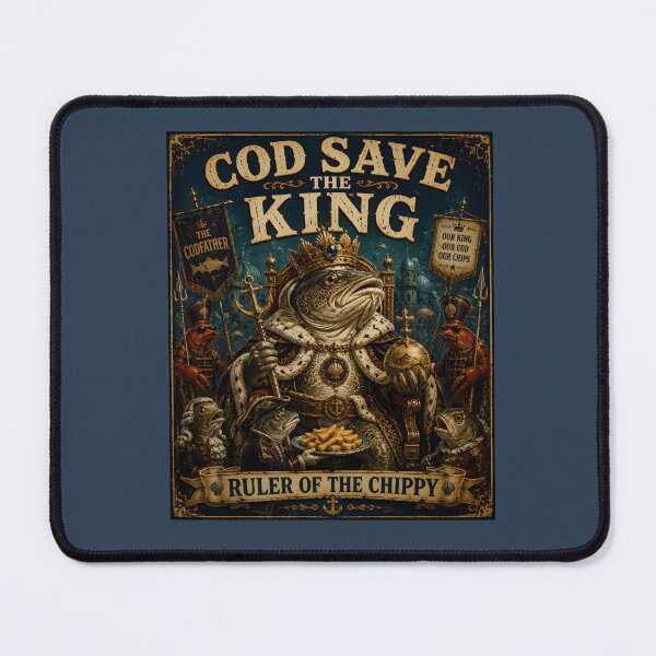 Item preview, Cod Save The King Funny Fish And Chips Royal Pun designed and sold by Hornace88studio.