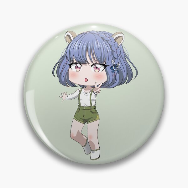 Item preview, Cute Blue-haired Anime Girl with Bear Ears | Cute Chibi Illustration designed and sold by Wanami-Jun Designs.