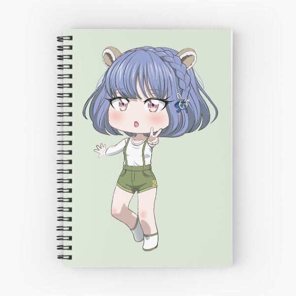 Item preview, Cute Blue-haired Anime Girl with Bear Ears | Cute Chibi Illustration designed and sold by Wanami-Jun Designs.