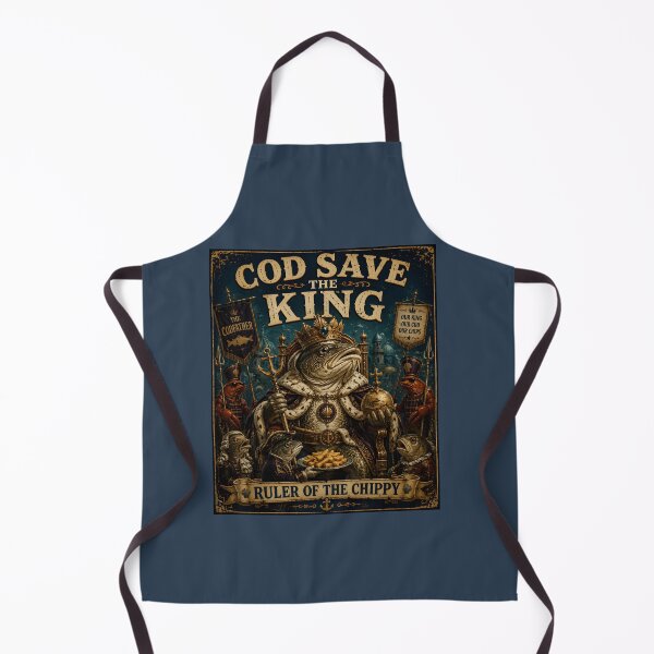 Item preview, Cod Save The King Funny Fish And Chips Royal Pun designed and sold by Hornace88studio.