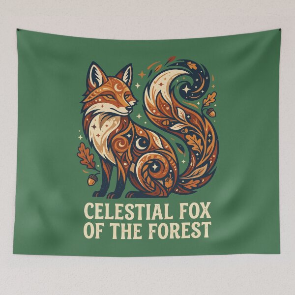 Item preview, Celestial Fox of the Forest Mystical Tribal Art designed and sold by Amir Faysal.