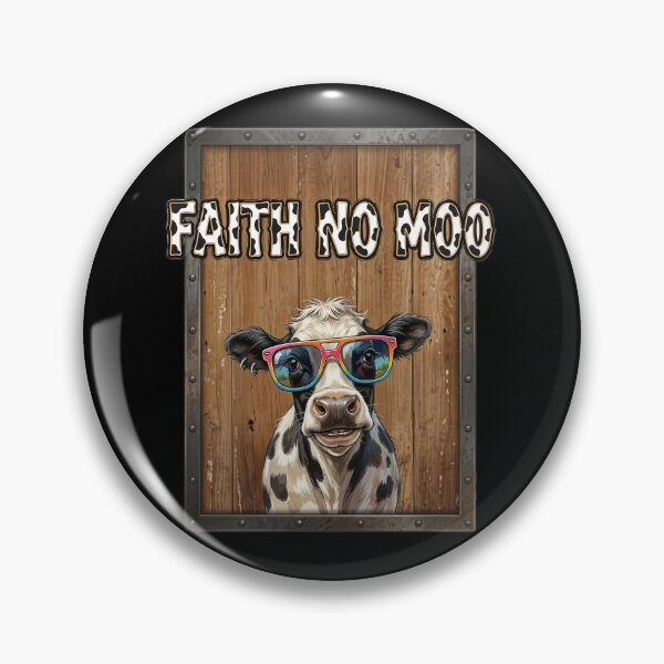 Item preview, Faith No Moo — Funny Cow Rock Parody Vintage Design designed and sold by Planet Utoppia.