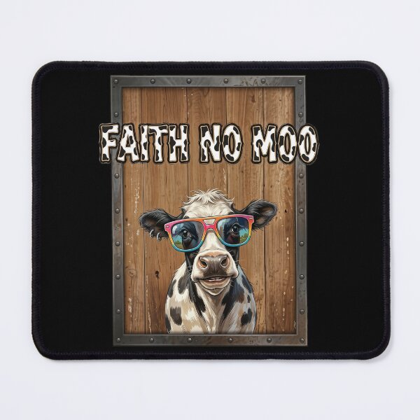 Item preview, Faith No Moo — Funny Cow Rock Parody Vintage Design designed and sold by Planet Utoppia.