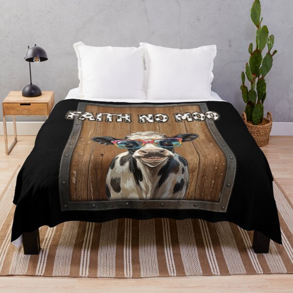 Item preview, Faith No Moo — Funny Cow Rock Parody Vintage Design designed and sold by Planet Utoppia.