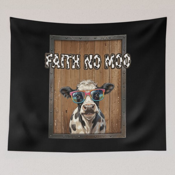 Item preview, Faith No Moo — Funny Cow Rock Parody Vintage Design designed and sold by Planet Utoppia.