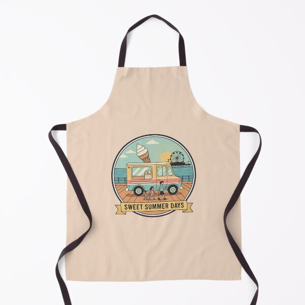 Item preview, "Sweet Summer Days" Retro Ice Cream Truck Beach Badge designed and sold by Cipher & Soul.