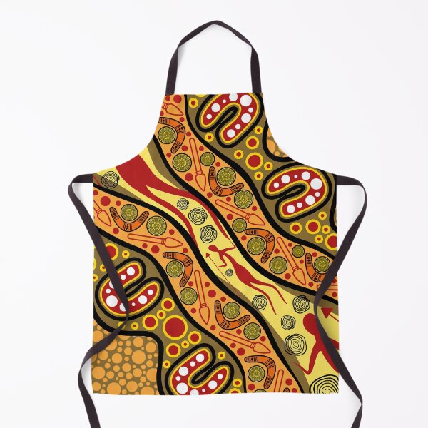 Item preview, Aboriginal Dot Painting Bedding Set Hunting Journey Ochre designed and sold by AboriginalartVI.