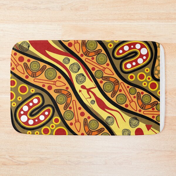 Item preview, Aboriginal Dot Painting Bedding Set Hunting Journey Ochre designed and sold by AboriginalartVI.