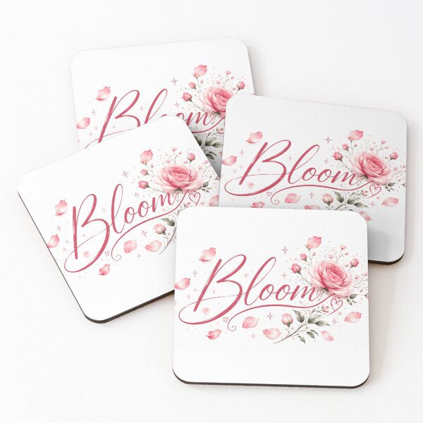Item preview, Bloom Floral Typography | Elegant Pink Rose Aesthetic Design designed and sold by Roya10.