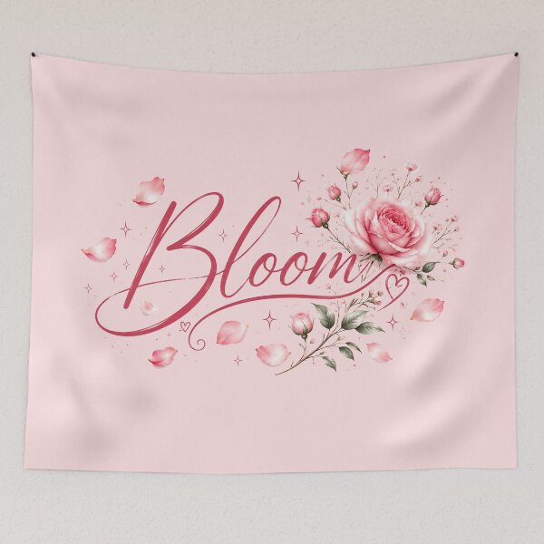 Item preview, Bloom Floral Typography | Elegant Pink Rose Aesthetic Design designed and sold by Roya10.