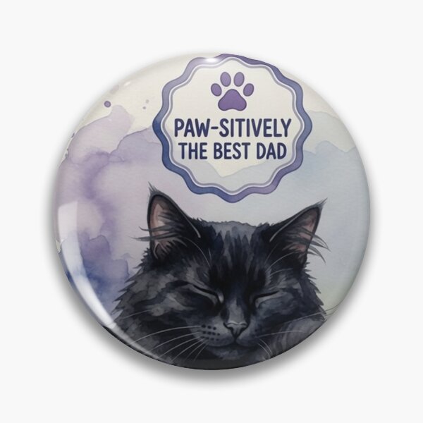 Item preview, Certified Cat Dad Black Cats Watercolor Art designed and sold by Pioneer Spirit Market.
