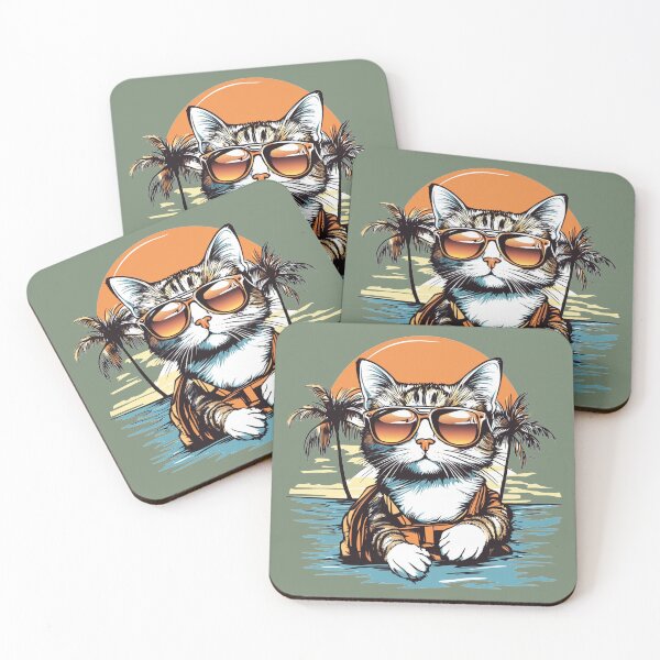 Item preview, Chaleco salvavidas para gato atigrado Cool Tabby al atardecer en el océano designed and sold by grenithh.