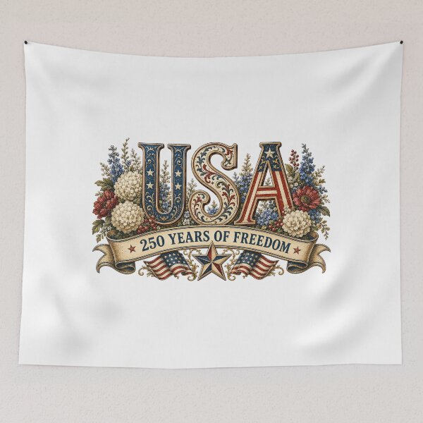 Item preview, USA 250 Years of Freedom Patriotic Floral America 250 Design designed and sold by PetalGarden.