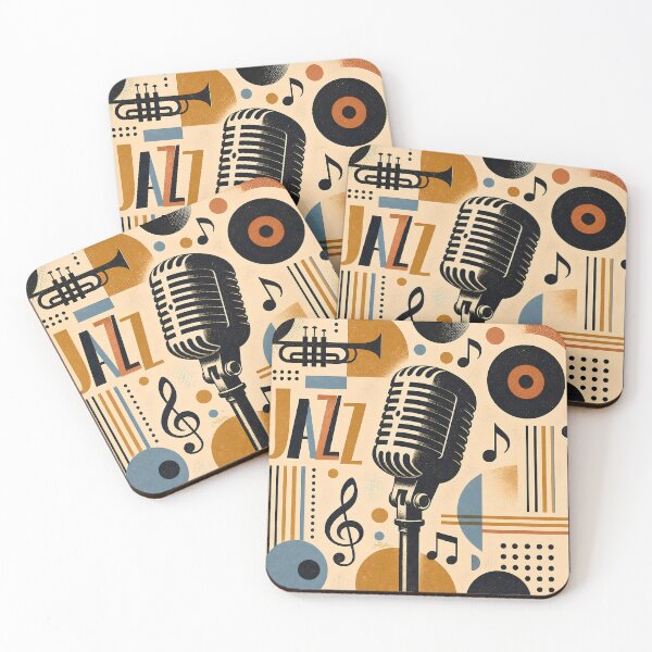 Item preview, Mid Century Modern Jazz Microphone Minimalist Art designed and sold by Lee Hiller Designs.
