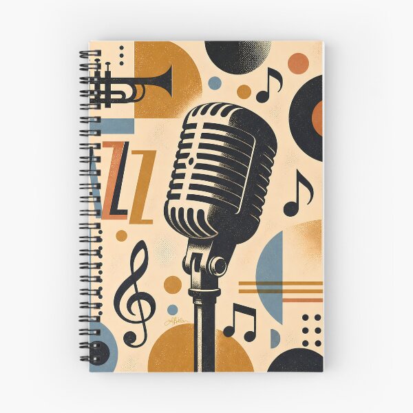 Item preview, Mid Century Modern Jazz Microphone Minimalist Art designed and sold by Lee Hiller Designs.