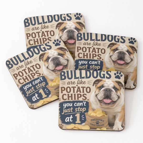 Item preview, Bulldogs are like potato chips designed and sold by HookedOnDogz.