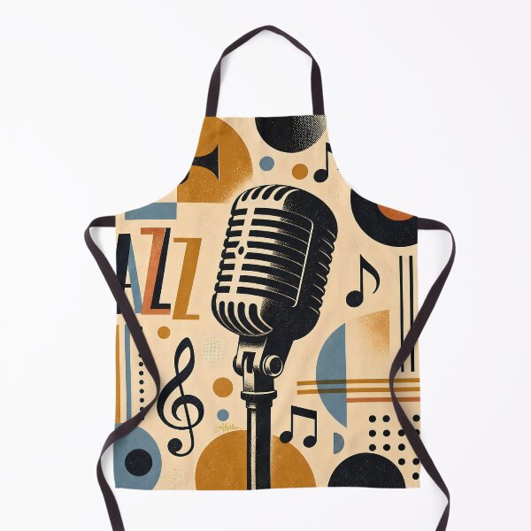 Item preview, Mid Century Modern Jazz Microphone Minimalist Art designed and sold by Lee Hiller Designs.