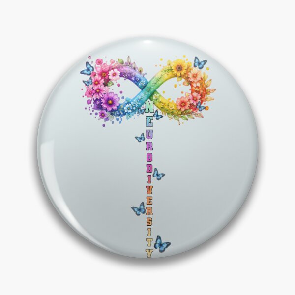 Item preview, Neurodiversity Awareness Infinity Flower Butterfly Affirmation Art designed and sold by tamdevo1.