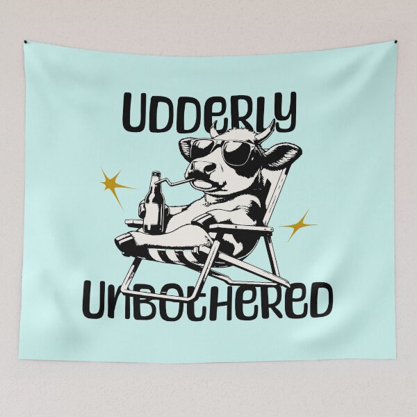 Item preview, Udderly Unbothered Funny Cool Cow Relaxing Design designed and sold by Sachie's Studio.