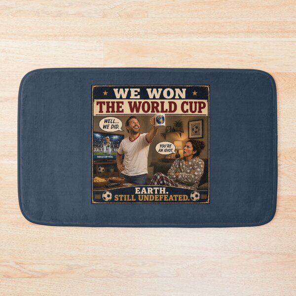 Item preview, We Won The World Cup Funny Earth Mug Football Joke designed and sold by Hornace88studio.