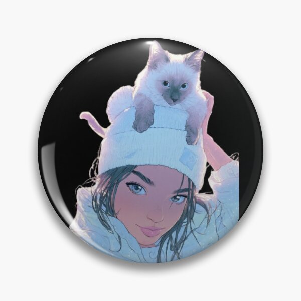 Item preview, Cozy Winter Girl with Fluffy Cat designed and sold by Moody Vibes Studio.