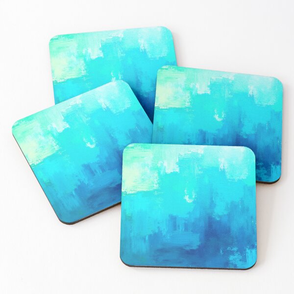 Item preview, Blue, Aqua, and Seafoam Green Textured-Inspired Abstract  designed and sold by DEC02.