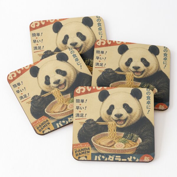Item preview, Showa Era Panda Ramen Advertisement Print  designed and sold by ExpressoJungle.