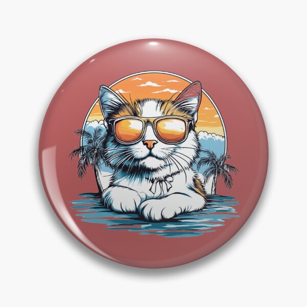 Item preview, Fluffy Calico Cat Sunset Island Portrait designed and sold by grenithh.
