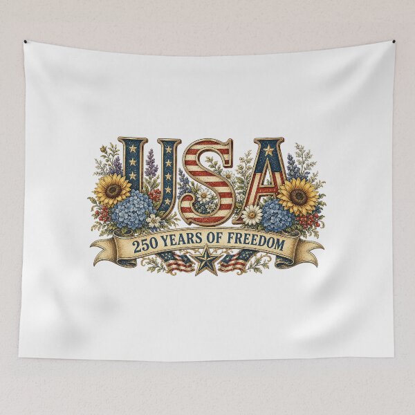 Item preview, America 250 USA Floral Patriotic Celebration Artwork designed and sold by PetalGarden.