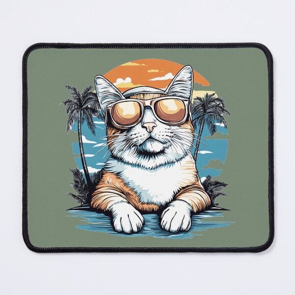 Item preview, Orange White Cat Island Tropical Sunset designed and sold by grenithh.