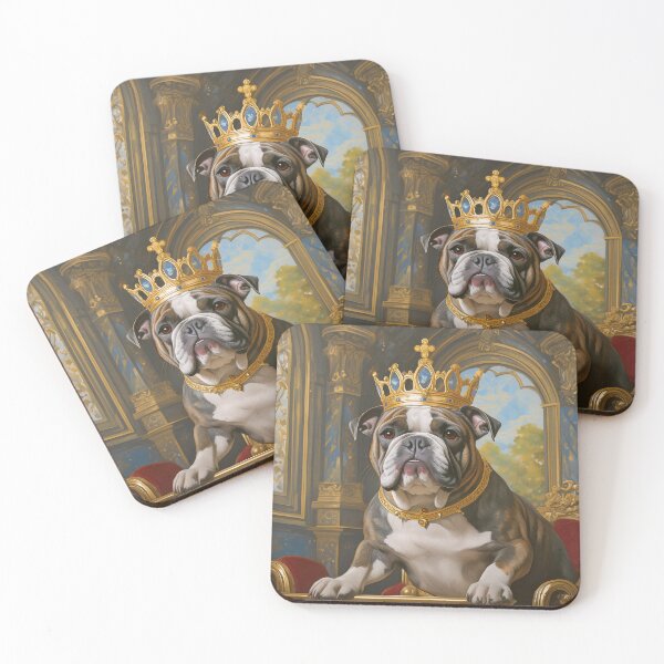 Item preview, English Bulldog brindle coat royal portrait gift for pet lover designed and sold by CKWagSwag.