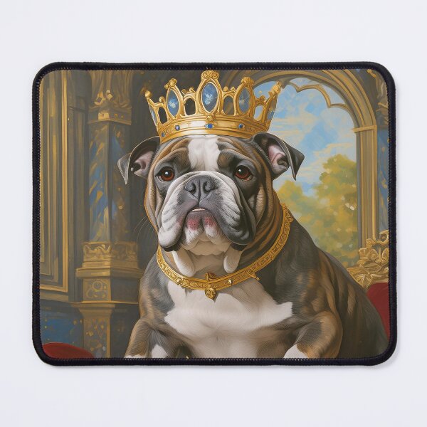 Item preview, English Bulldog brindle coat royal portrait gift for pet lover designed and sold by CKWagSwag.
