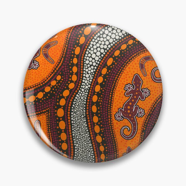 Item preview, Aboriginal Dot Painting Bedding Set Hunting Goanna Orange designed and sold by AboriginalartVI.