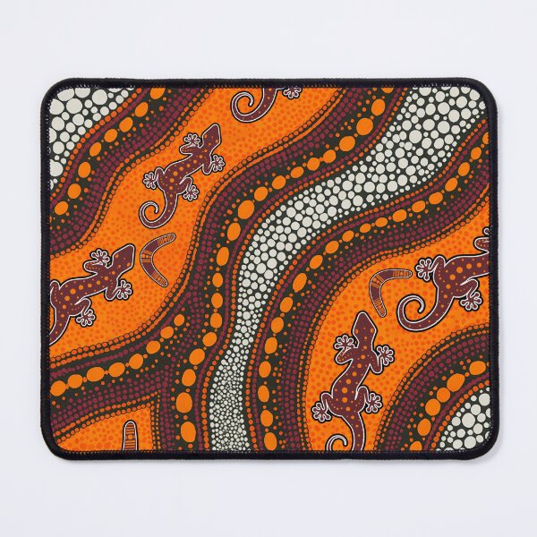 Item preview, Aboriginal Dot Painting Bedding Set Hunting Goanna Orange designed and sold by AboriginalartVI.