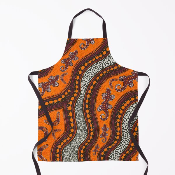 Item preview, Aboriginal Dot Painting Bedding Set Hunting Goanna Orange designed and sold by AboriginalartVI.