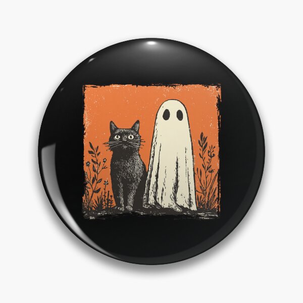 Item preview, Black Cat Beside Sheet Ghost Halloween designed and sold by grenithh.