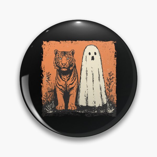 Item preview, Tiger Standing Beside Spooky Sheet Ghost designed and sold by grenithh.