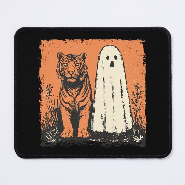 Item preview, Tiger Standing Beside Spooky Sheet Ghost designed and sold by grenithh.