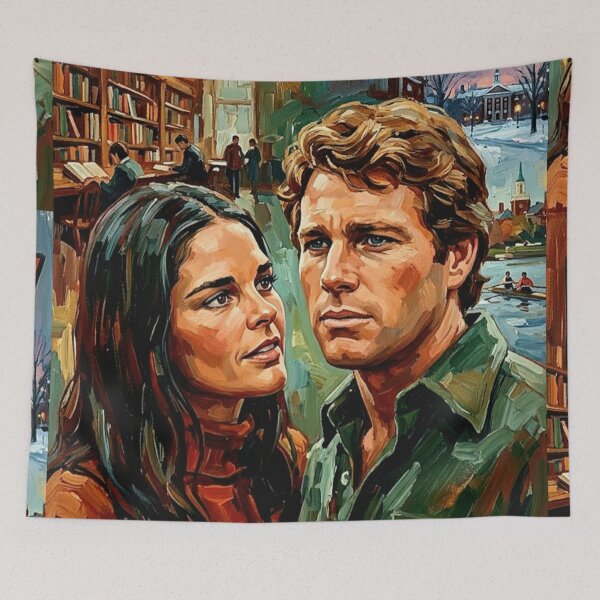 Item preview, Love Story Retro Romantic Drama Tribute Art Movie Poster designed and sold by Art's Diner.
