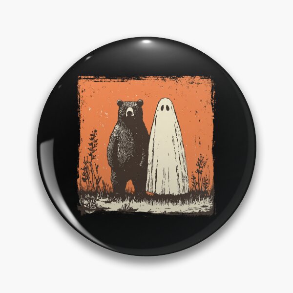 Item preview, Grizzly Bear Stands With Halloween Ghost designed and sold by grenithh.